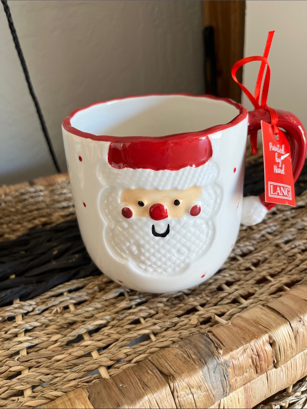 LANG Red and White Santa Mug - Holiday Drinkware